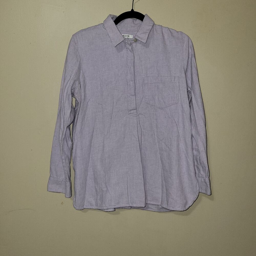 Madewell Flannel Top Womens Small Lavender Shirt‎
